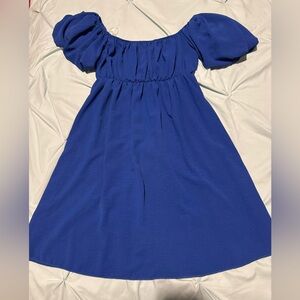 See You Monday Women’s Blue Babydoll Mini Dress